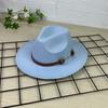 New European and American top hat gentleman's hat flat brim solid color hat retro jazz hat panama belt top hat