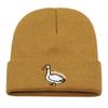 Dumb Goose Embroidered Knitted Hat for Men and Women, Warm In Autumn and Winter, Portable and Comfortable Outdoor Knitted Hat