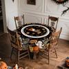 Pumpkin lantern, cat witch hat, dried leaves, Halloween tablecloth, suitable for rectangular and round tableszyc