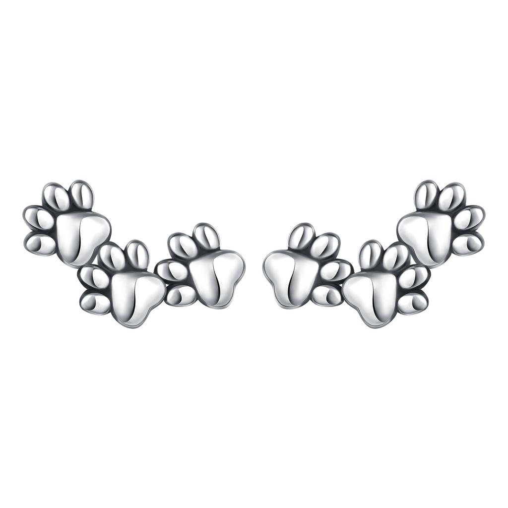 Stud Earrings 9 + Silver Asymmetric Earrings Niche High-End Jewelry Cat Cartoon Earrings Accessories