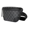 Gucci GG Emblem Adjustable Shoulder Strap Zipper Closure Monogram Coated Fabric Waist Bag Small Men Waist Bag Black 821165-FAED9-1000
