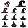 Velvet Halloween Hat Bending Angle Devil Cap Creative Halloween Witch Wizard Hat  Adults