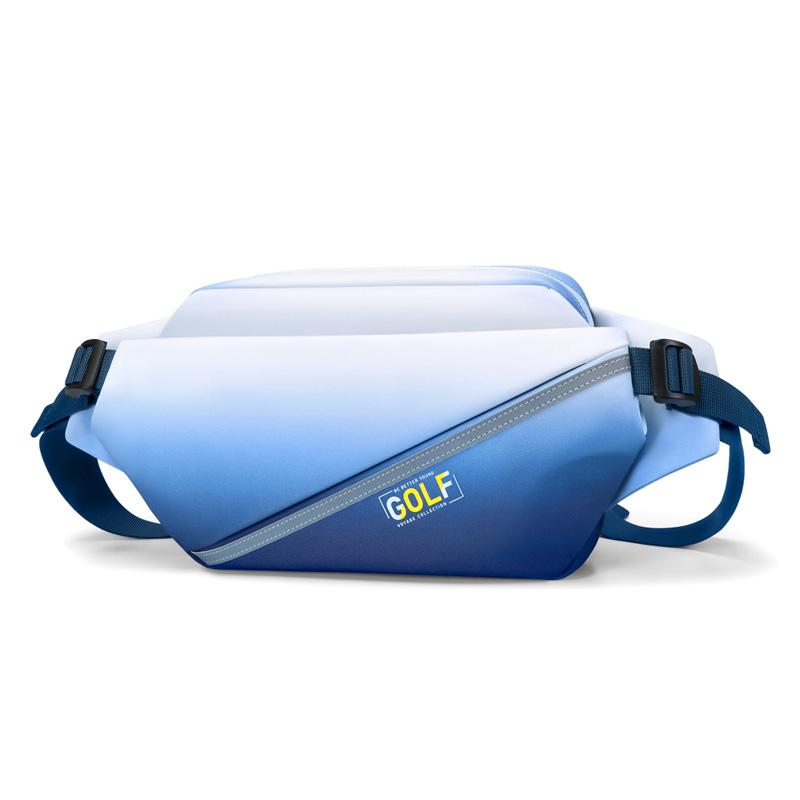 New GOLF Fabric One Shoulder Fanny Pack, Sling Bag Small Men's Ink Wash/Light Blue D251798