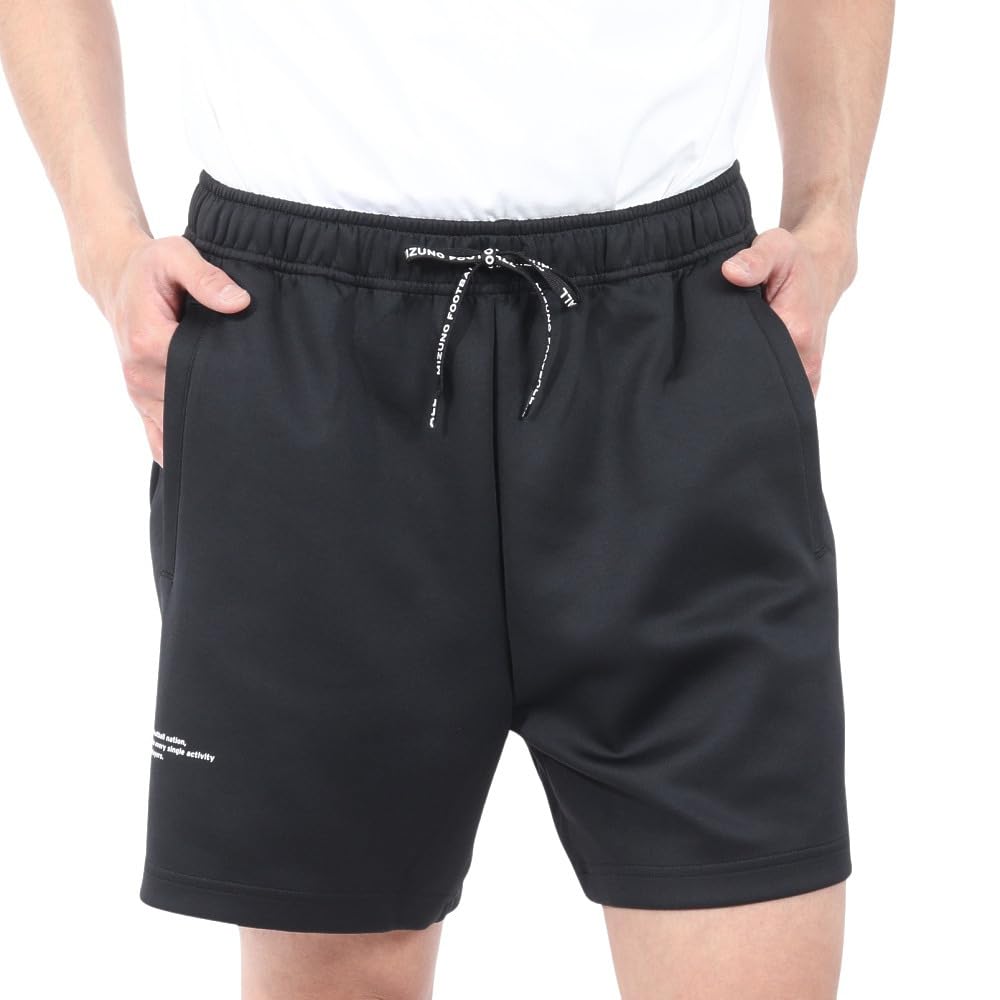 Mizuno Soccer Wear Half OFF THE Slim Black Shorts, Pants, PITCH, Stretch, Silhouette, Unisex, P2MDB066,
