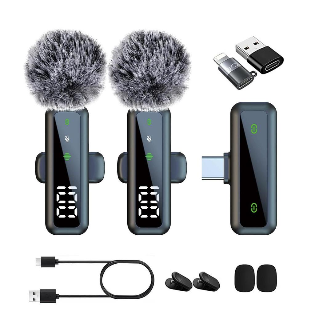 Universal Wireless Lapel Microphone with Noise Reduction for Outdoor Recording and Live Broadcasts