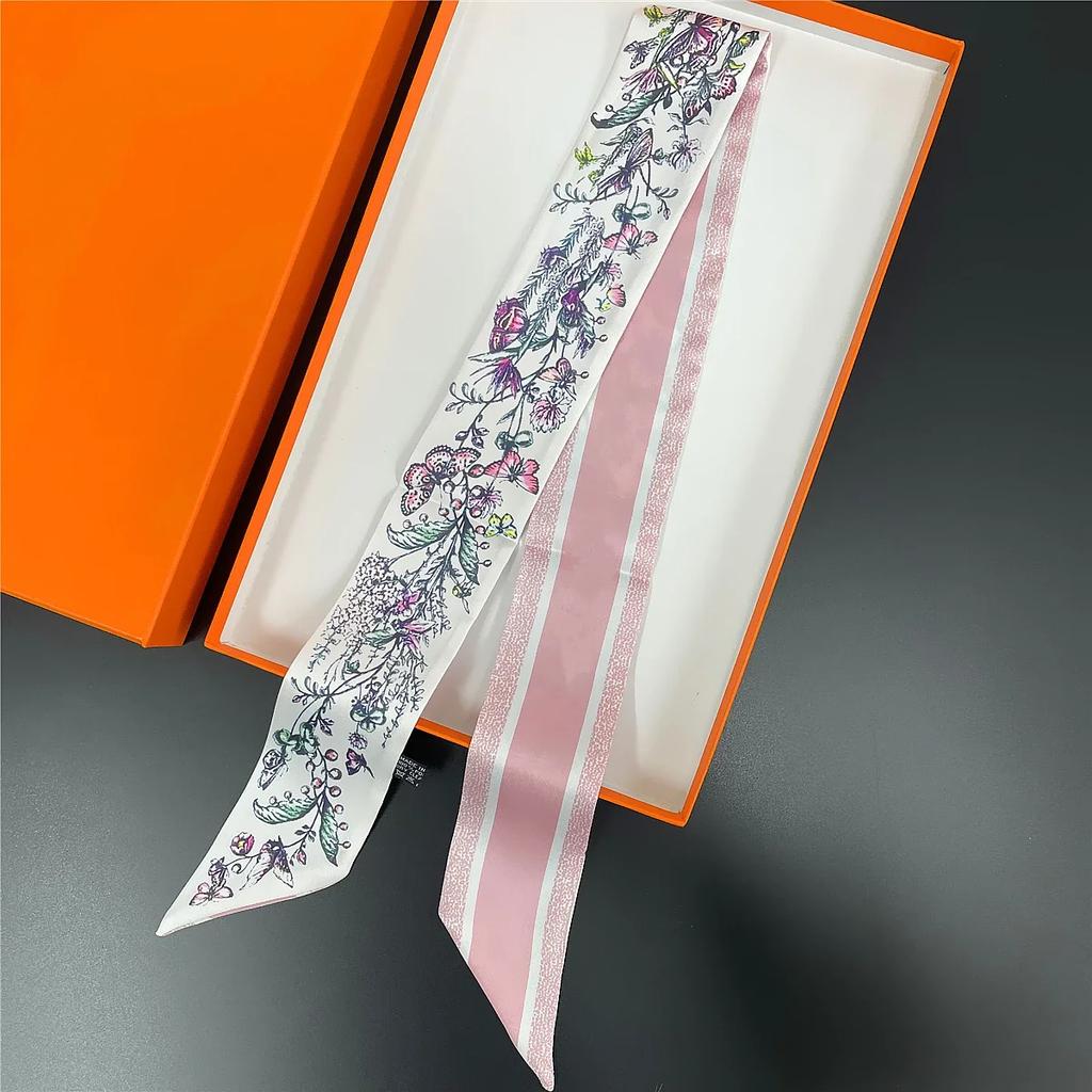 New Design Pansy Tarot Scarf Women Luxury Brand Scarf Skinny Bag Silk Scarves Foulard Hair Neckerchief Headband For Ladies