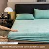 Winter Milk Velvet and Velvet Bed Sheet Single Mattress Cover Coral Velvet Thickened Bed Cover Single Full Package Bed Sheet Protective Cover