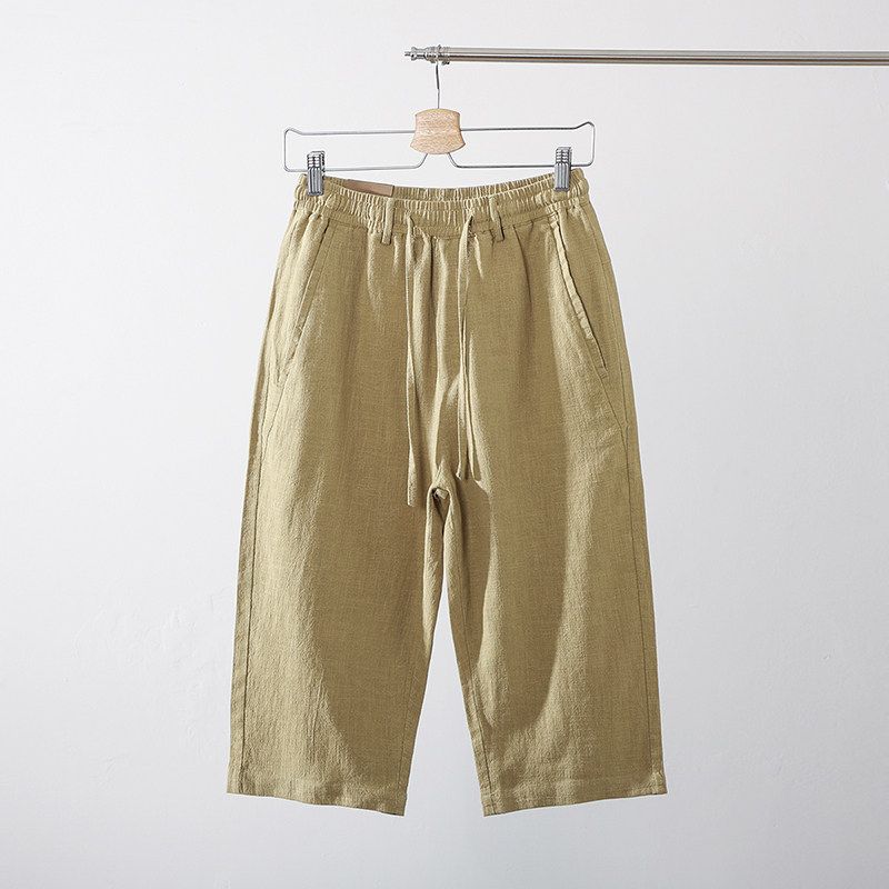 Cropped Pants Summer Thin Loose Export Men's Linen