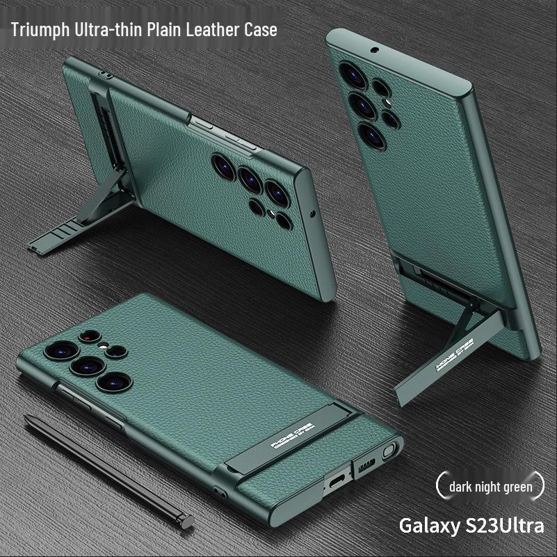 Samsung S23 Ultra Thin Leather Phone Case with Adjustable Stand and Creative Design S23 Ultra