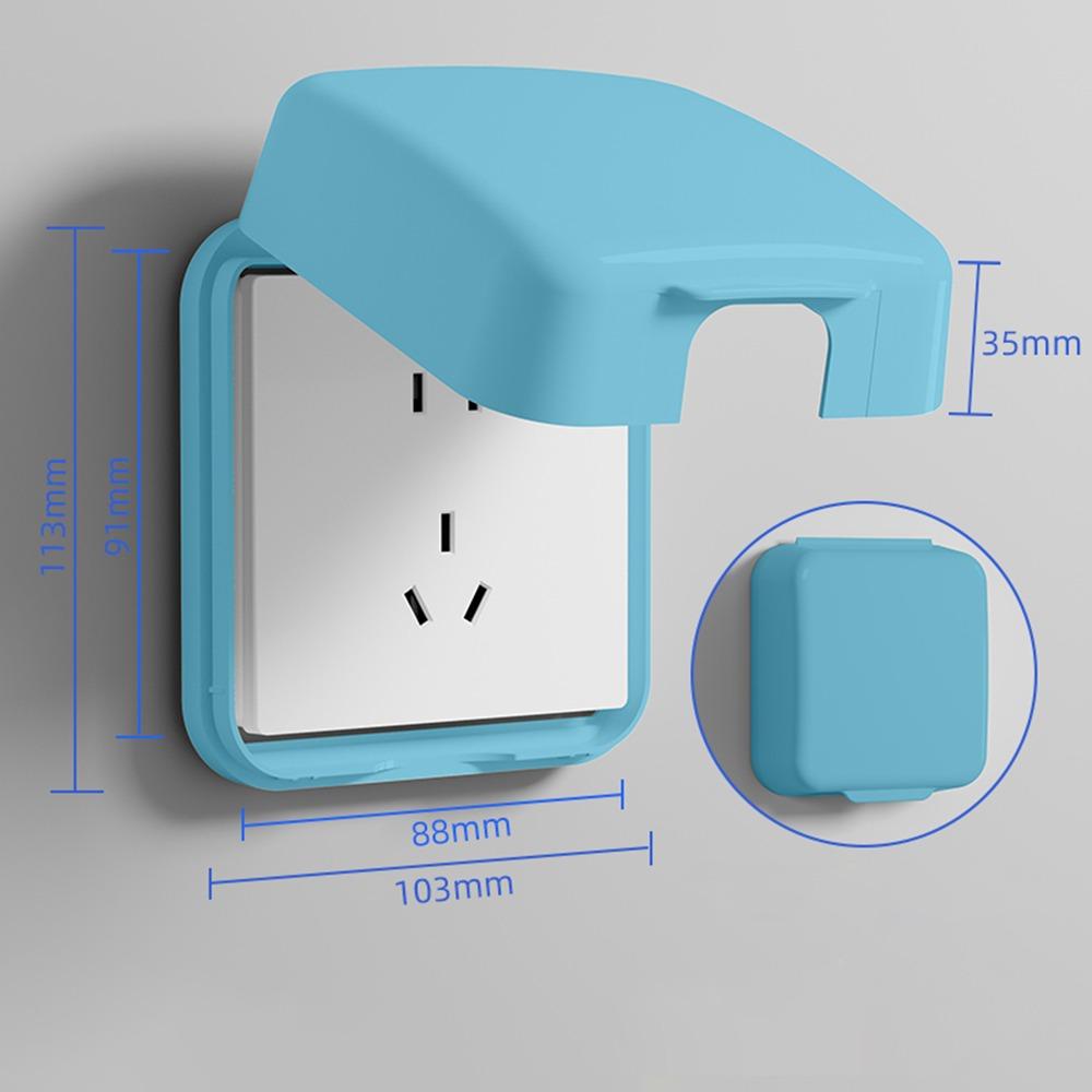 Durable 86 Type Switch Protective Cover Self-Adhesive Splash-Proof Electric Plug Cover Power Outlet Waterproof Plug Box for Home