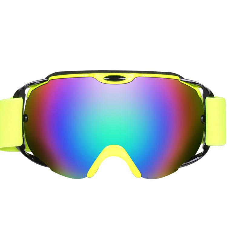 European and American ski goggles, spherical double-layer anti-fog outdoor sports snow goggles, half-frame windproof goggles, UV protection