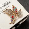 Elegant Rhinestone Flower Bouquet Lapel Pin