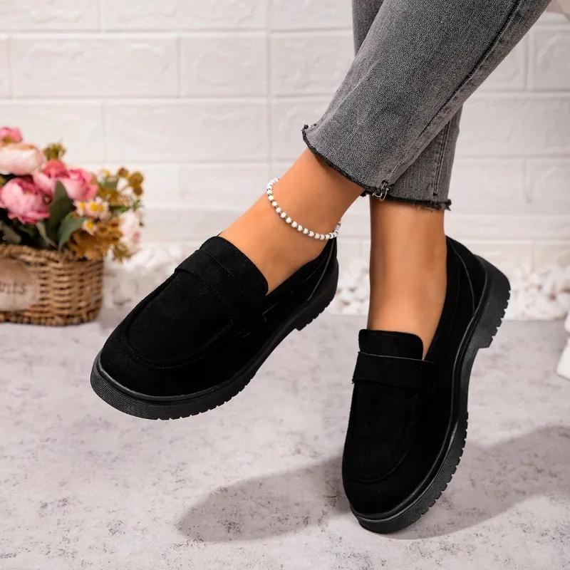 Ladies Shoes 2024 Plus Size Loafers Women's Pumps Concise Office & Career Pumps Women Round Toe Low Heel Slip on Shoes Women