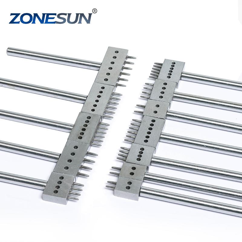 ZONESUN Leather Hole Punches Spacing 4 5 6mm Diy Hand Perforated Round Stitching Punch Tools Hole Cut Leather Punching Tool 2 hole 4mm Spacing 1 piece