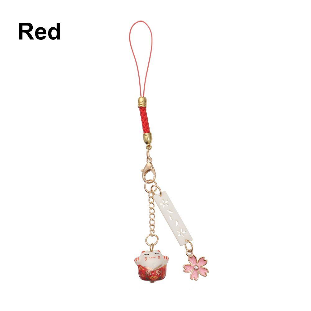 Cordão para Celular Blossoms Cordão Anti-perda Chaveiro Corda de Pulso Sakura Gato da Sorte Cordão para Celular