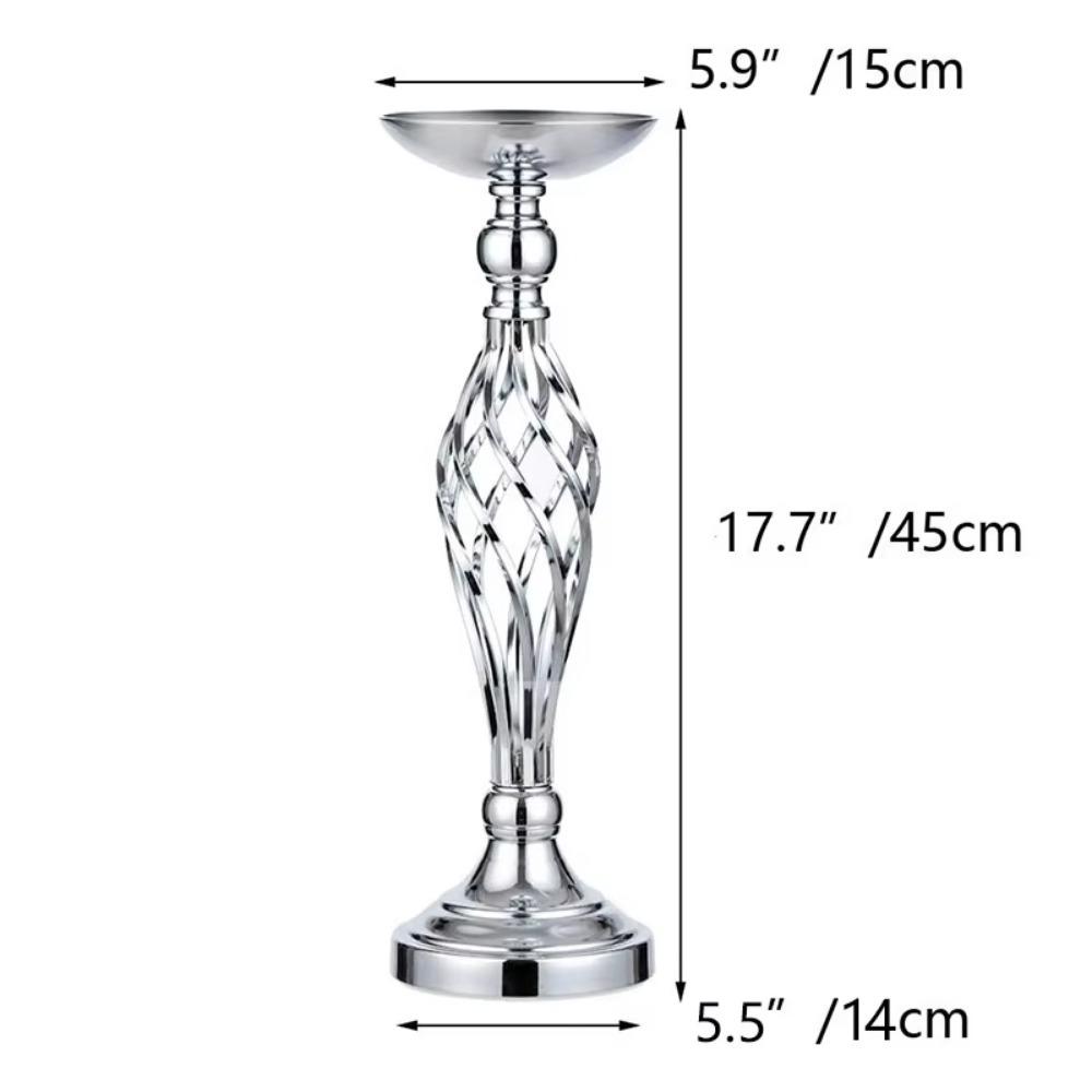 New Dining Table Candle Holder Arrangement Silver Iron Flower Arranger Path Candle Holder Wedding Flower Props Home Furnishings