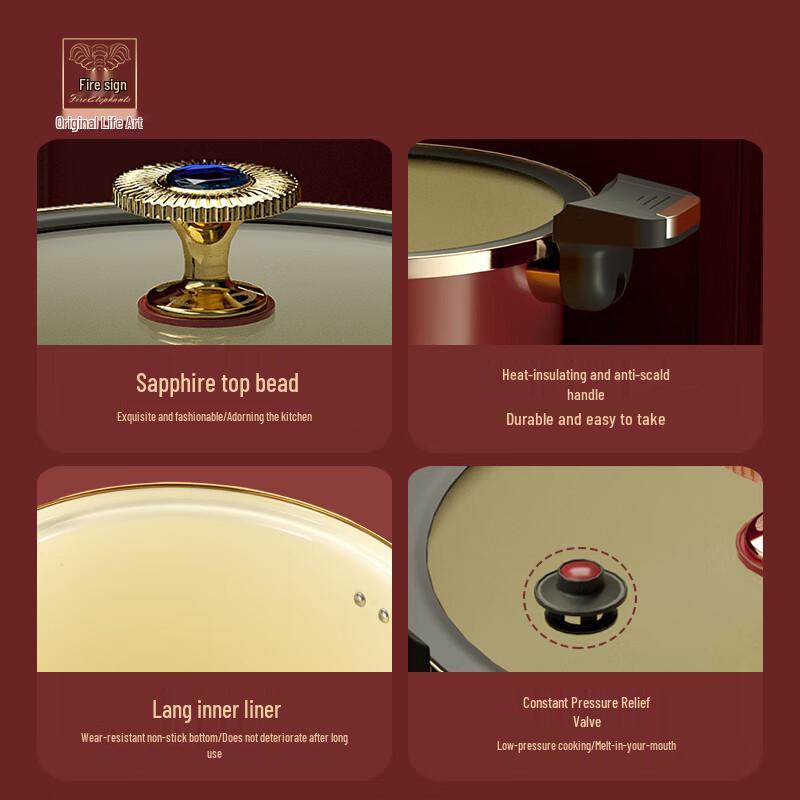 Huoxiang Sapphire Enamel Micro-Pressure Soup Pot
