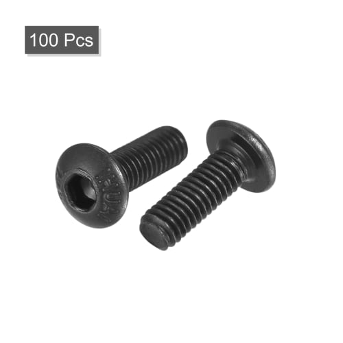 uxcell M3x8mm Hex Socket Button Head Bolts, Alloy Steel Fastener Hardware Full Thread Lock Set, Hex Socket Half Round, Pack of 100