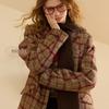 Cappotto da abito Sancai 2025 Inverno Misto Lana a Quadri Vestibilità Larga