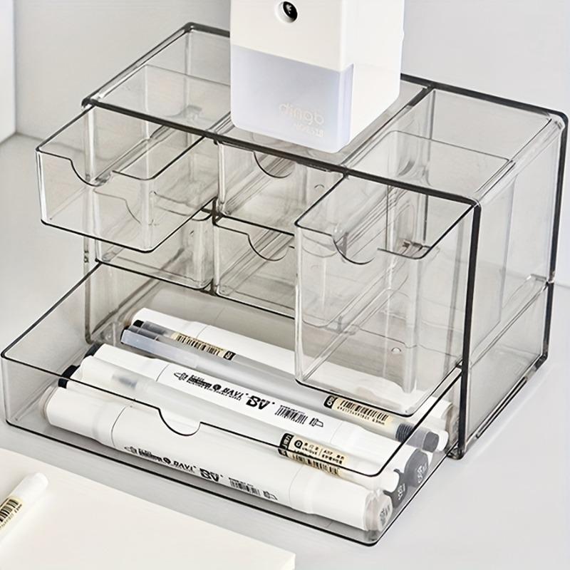 1/2pc Transparent Acrylic Storage Box 6-Grid Drawer Cosmetic Storage Rack Lipstick Storage Display Cabinet Jewelry Organizer Box
