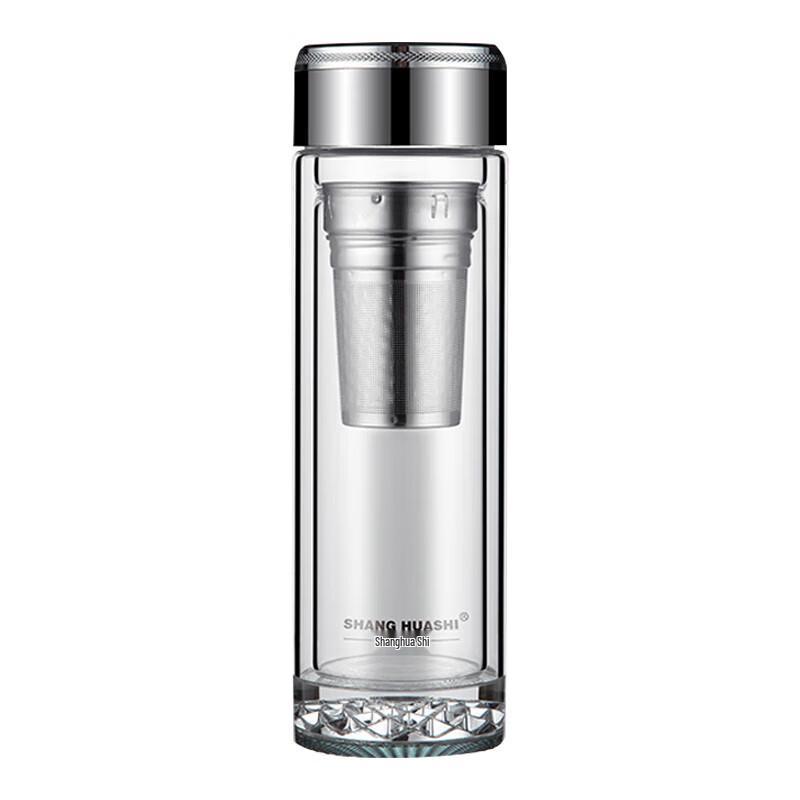 Shanghuashi Crystal Portable Tea Infuser Glass Bottle