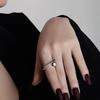 Korean Minimalist Geometric Adjustable Ring – Irregular Open Band for Index Finger