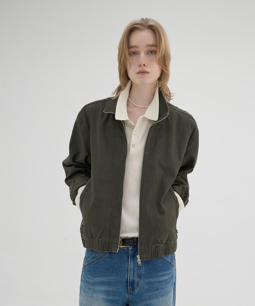 Knouun Stand Collar Jacket (Khaki)