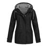 VEZFAA Damenmode Casual Plaid Print Herbst Winter Langarm Kapuzenjacken & Mäntel