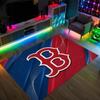 Boston Red Sox Design Kristall Samt Teppich Gemütlich Kein?Rutschfester Teppich mit Aufdruck für Schlafzimmer Wohnzimmer Eingang