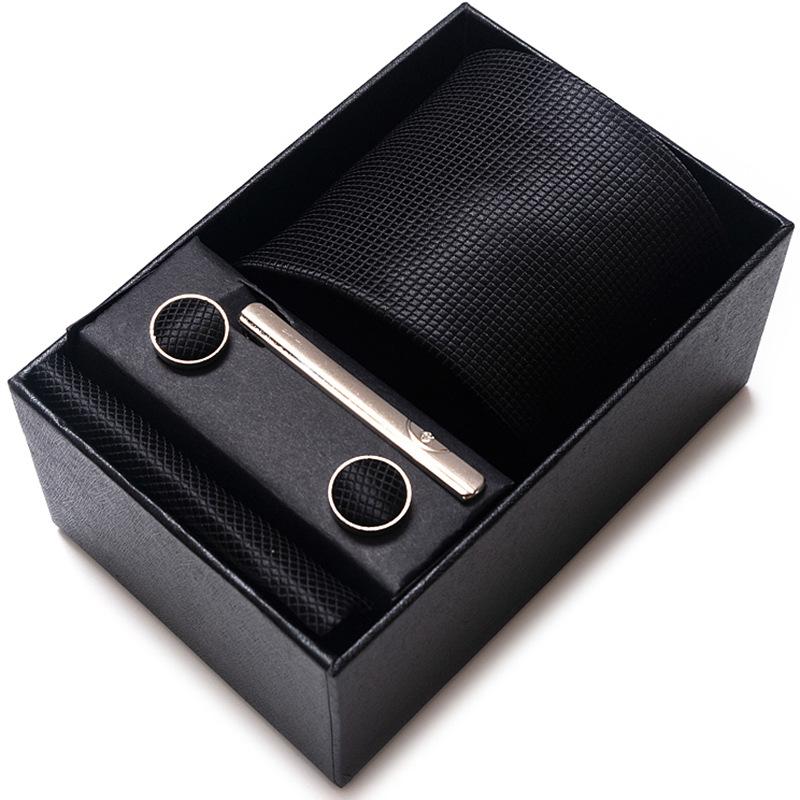 Cravatta Uomo Sposo Matrimonio Compleanno Regalo Per Ragazzi alla Moda Formale Casual Cravatta Asciugamano da Taschino Set Scatola Regalo