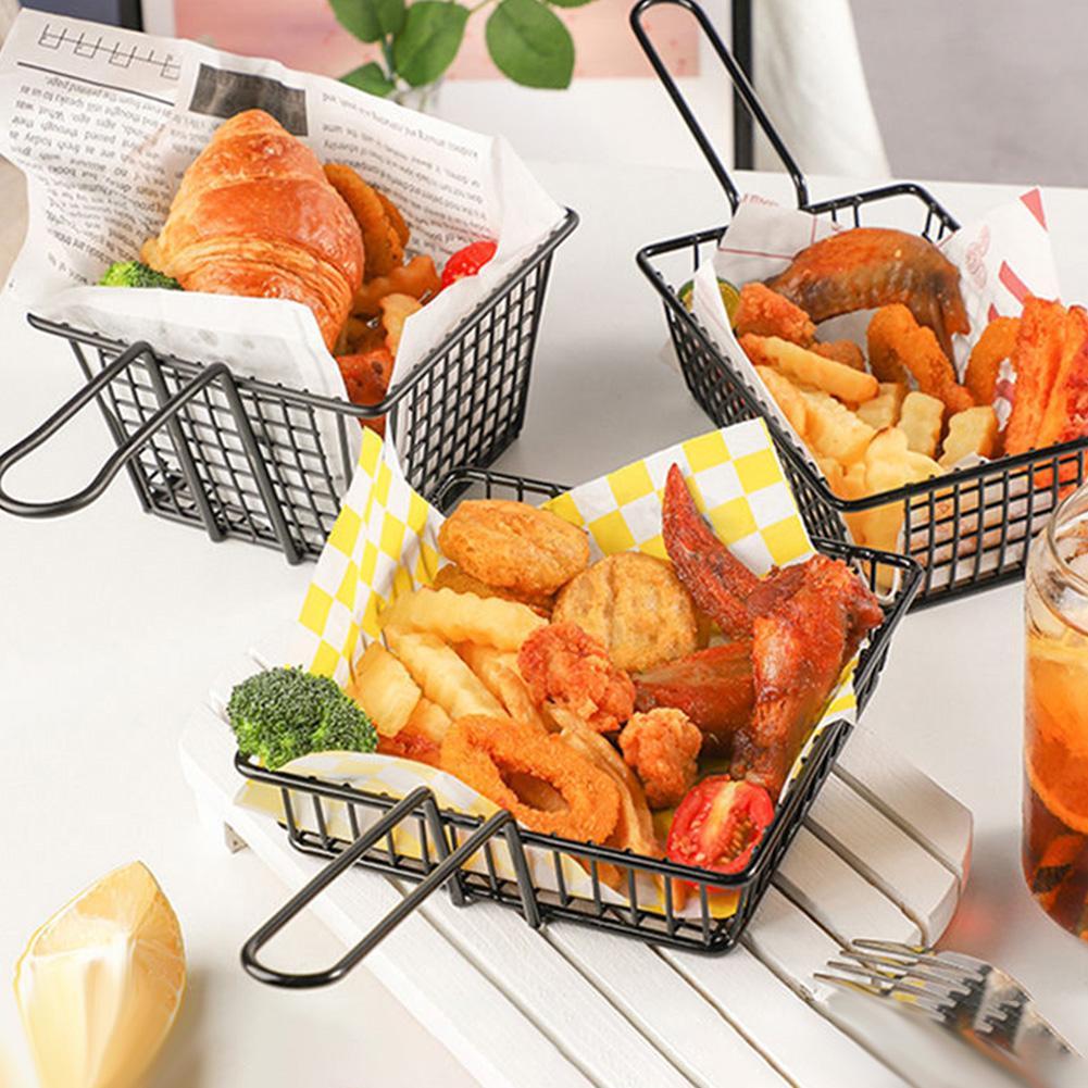 1pc Potato Fries Basket For French Fries Basket Food Bucket Snack Chips Container Tableware Pub Nightclub Snack Basket
