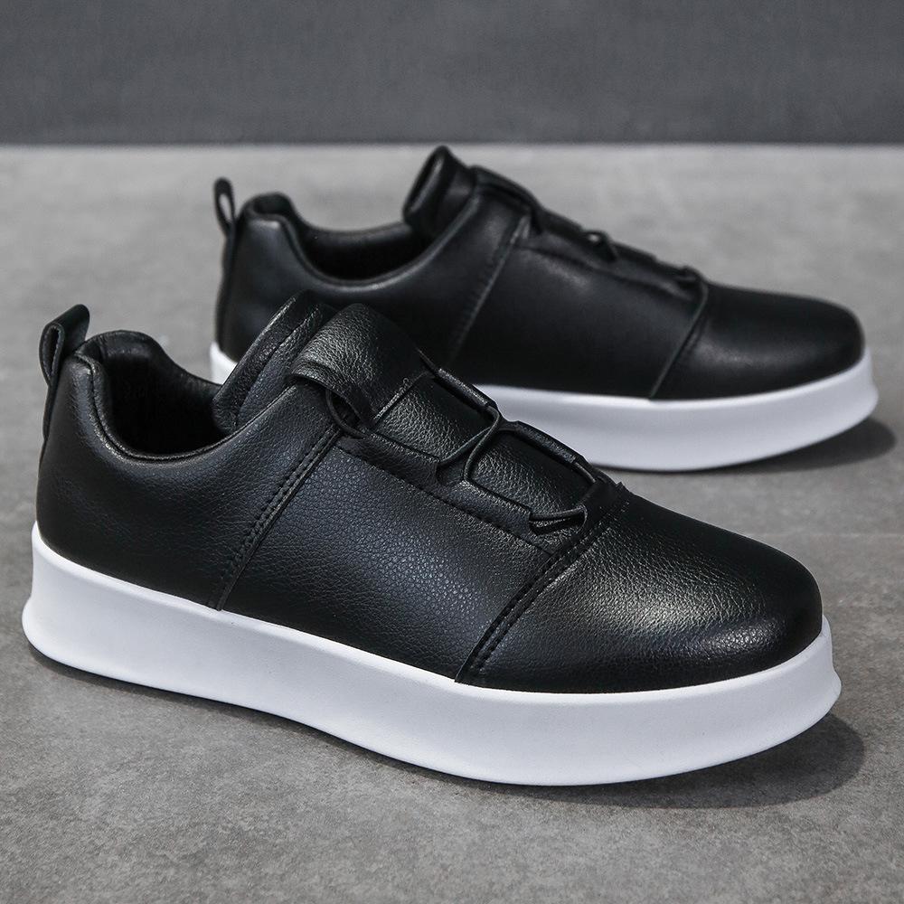 Leather Men Shoes Lace Up Casual Formal All Black Sneakers Man Outdoor Moccasins Breathable Male Driving Shoes for Men Sneakers