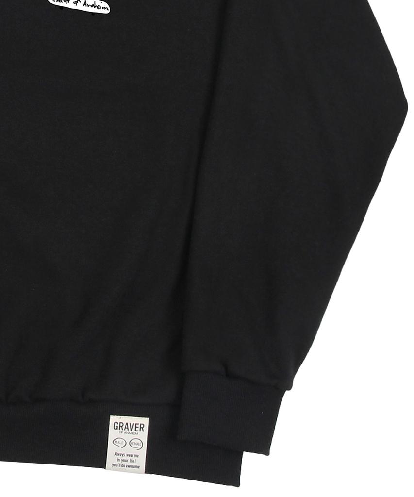 Graver [Unisex] Flowerboard Smile Sweatshirt_Black
