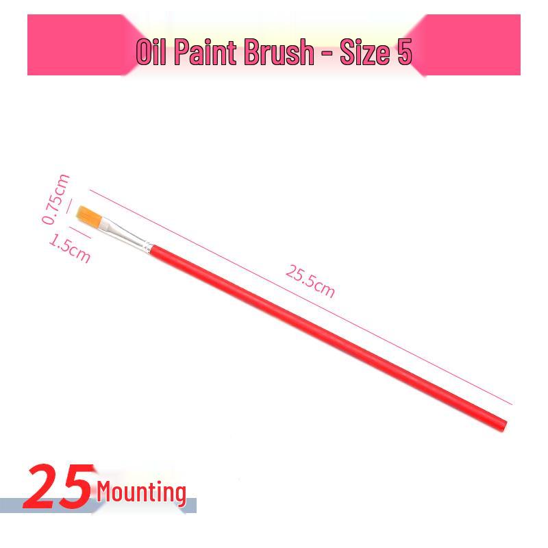 Nylon Flat Paintbrush Set for Oil, Gouache, Watercolor & Calligraphy