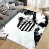 Santos FC2 Flannel Pattern Square Carpet,Area Rug,Carpet Rug for Living Room Bedroom Sofa Playroom Decor,Non-slip Floor Mat