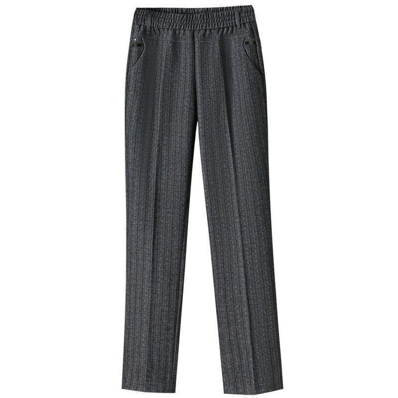 

Mid-Age Women s High-Waisted Elastic Casual Straight-Leg Pants 5XL for 155-175 Jin