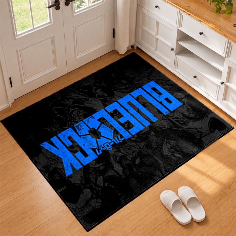 Blue Lock Carpet Door Mat for Living Room or Bedroom Protective Mat Under Chair Office Decoration Christmas Gift Birthday Present