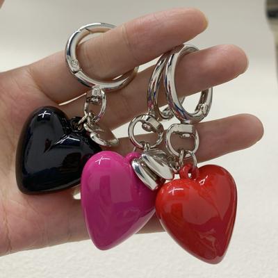 Korean Version of Versatile Creative Resin Rose Red Big Love Keychain Car Key Chain Bag Pendant Cross-border