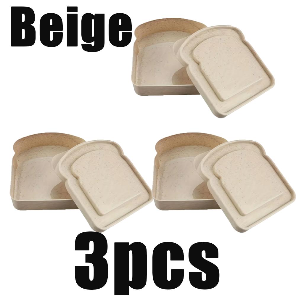 1/3pcs Reusable Sandwich Box Silicone Lunch Box Portable With Lid Large Capacity School Outdoor Picnic Office Kitchen Accessory