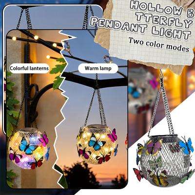 Courtyard Decorative, Butterfly Hanging Lamps, Outdoor Decorative Night Lights, Warm Butterfly Lamps