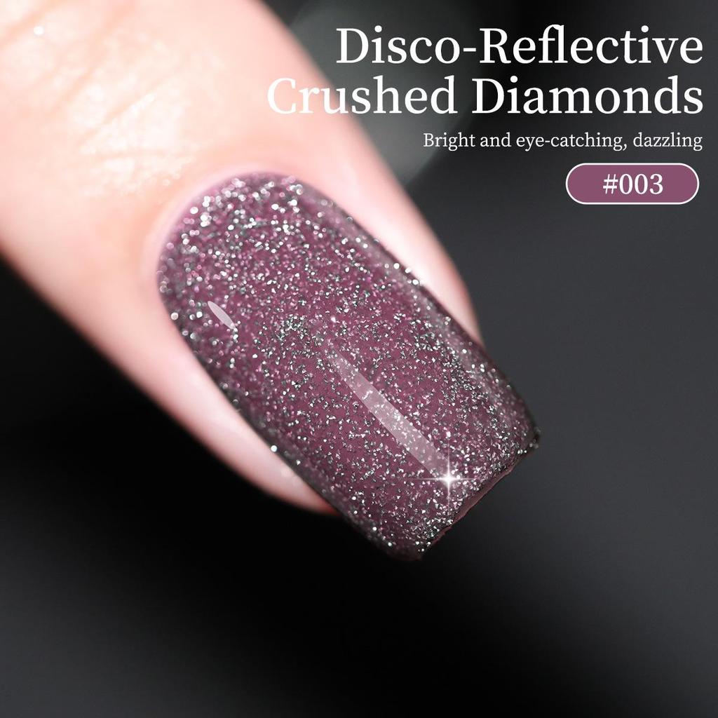 Reflective Disco Diamond Gel Polish 2025: Starlight Silver Nail Set