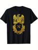 T-shirt con Distintivo Emblema Aquila di Napoleone Bonaparte 100% Cotone Girocollo Manica Corta Estiva Casual Unisex T-shirt Streetwear
