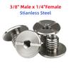 1PCS Stianless Steel 3/8" Male To 1/4" Female Thread Adapter Nut For Camera Stand Tripod