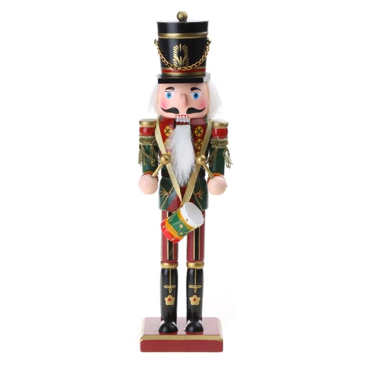 Colorful Wooden Nutcracker Soldier King Figurine Christmas Decor for Shelves