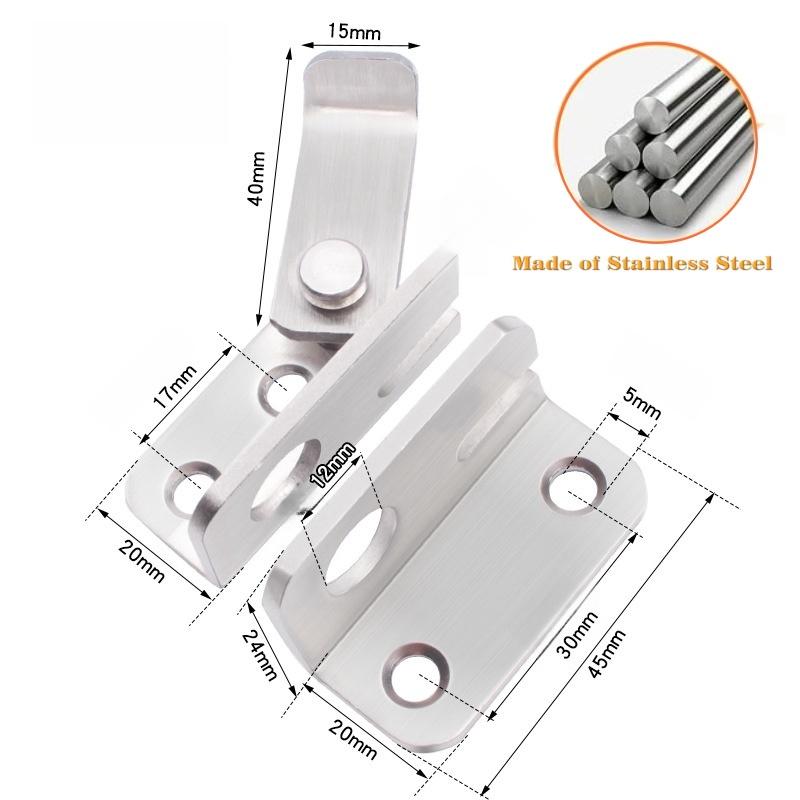 Thicken Stainless Steel Flip Latch Gate Latches Slide Bolt Latch Safety Door Lock Catch For Barn Cabinet Garden Bathroom Garage