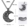 Retro Moon Surface Titanium Steel Pendant Necklace for Men