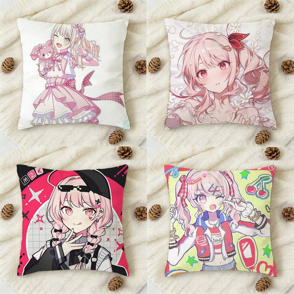 Pc Anime Mizuki Akiyama Cartoon Style Doublesided Printed Square Decorative Cushion Cover for Sofa Living Room Home Decor