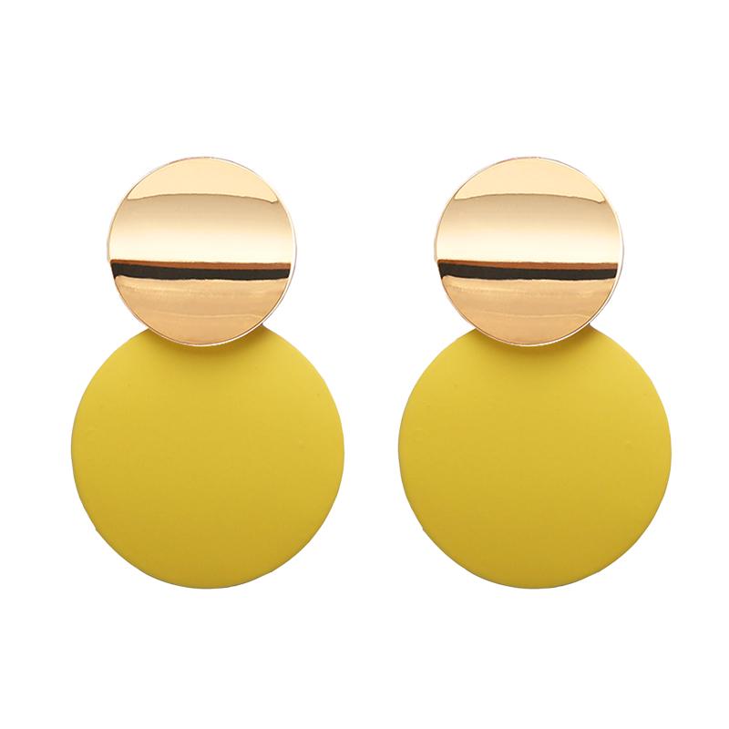 Fashion Statement Earrings Metal Round Geometric Earrings For Women Hanging Dangle Modern Jewelry Punk