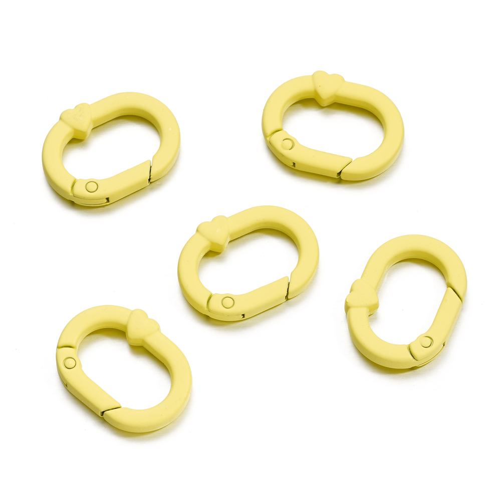 5Pcs Candy Color Metal Oval Ring Snap Hook Spring Clasps Clips Key Ring Connectors for DIY Keychain Jewelry Making Accessories