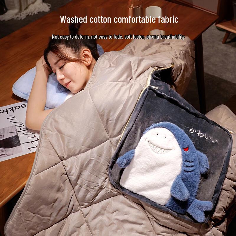 Ge You Shark 2-in-1 Transformable Pillow Blanket